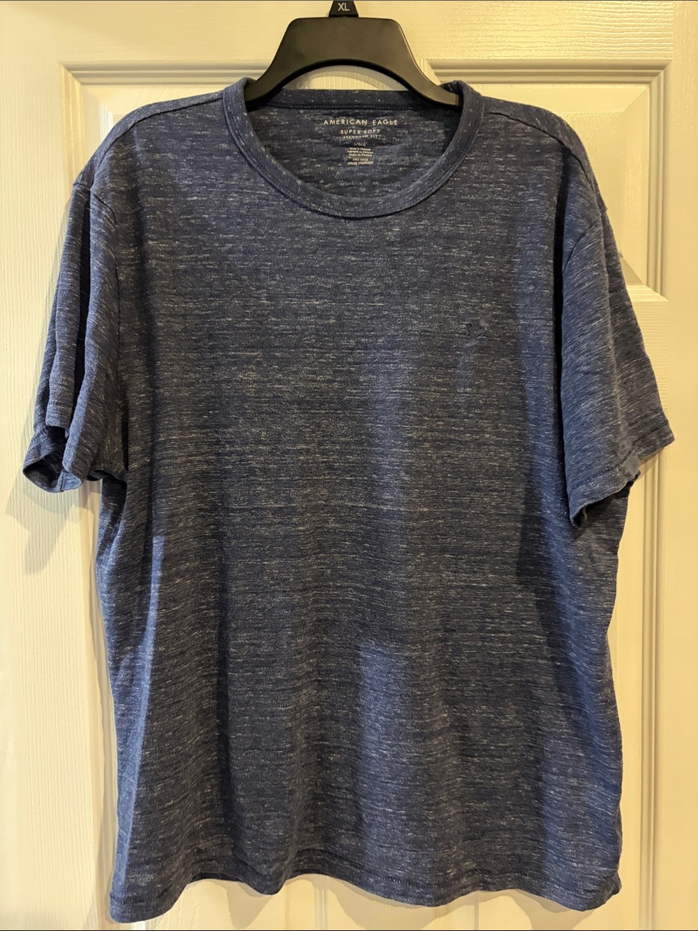 American Eagle Outfitters Men's Heather Navy Crew Neck T‑Shirt